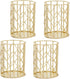 Yopay 4 Pack Pencil Cups, Round Wire Metal Pen Cups, Cylindrical Desktop Organizer for Office School Home, Golden,