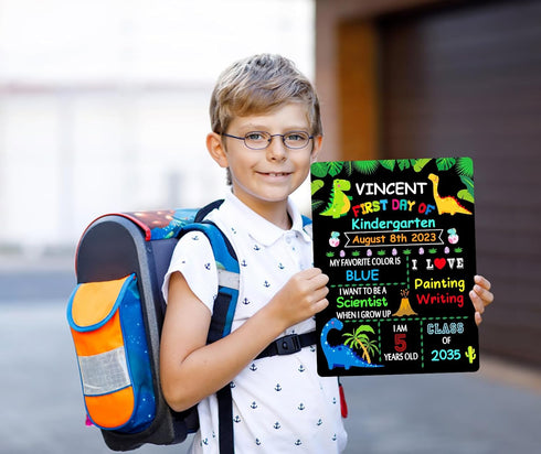 WaaHome First & Last Day of School Chalkboard Sign - 9"x12" Double Sided Board for Kids Supplies