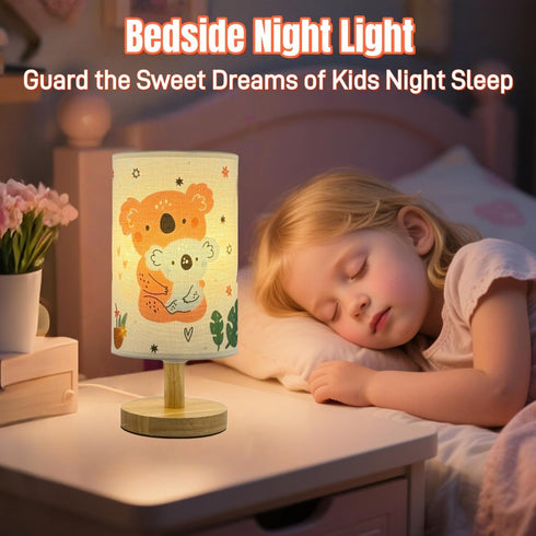 HFYCENYAN Lamps,3Color Kids Lamp,Girls for Bedroom Nightstand Modes LED Bedside Night Light with Koala Bear Cartoon