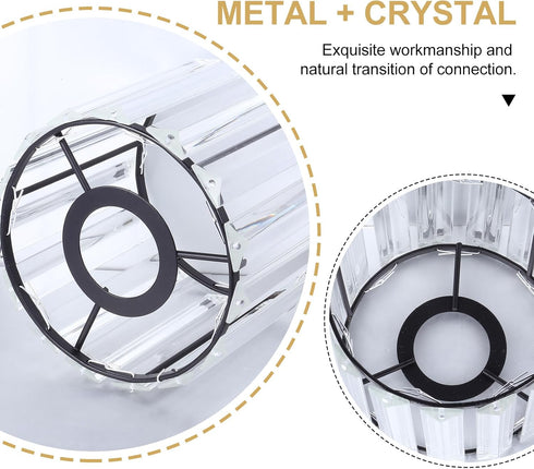 4.92 Inch Luxshiny Crystal Ceiling Light Cover Iron Art Lampshade Shade Unique Light Cover for Wall Lamp Pendant