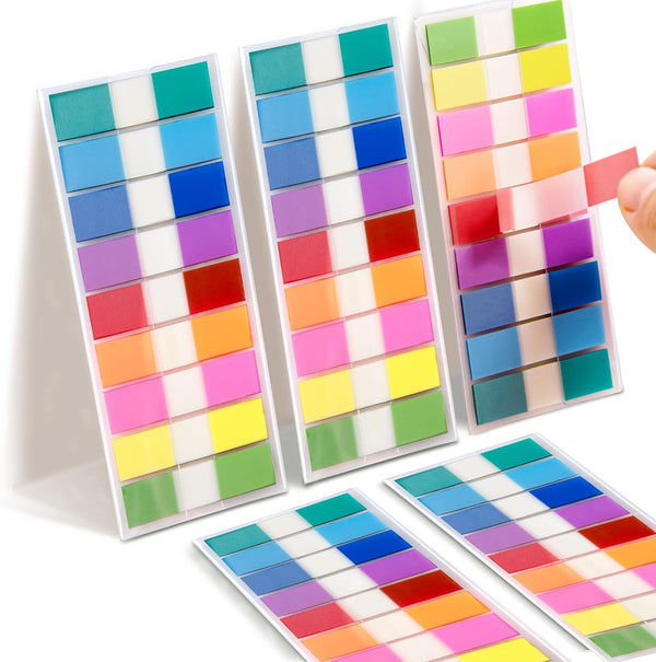 Golcellia Sticky Tabs, 900 Pcs Transparent Page Markers, Sticky Index Tabs for Books and Teacher Supplies