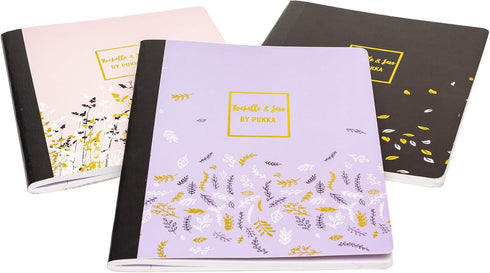 Pukka Pad, Composition Notebooks - 3 Pack of Journals Featuring 140 Pages of College Ruled 80GSM Paper with Sturdy