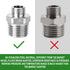 TAISHER 5PCS 304 Stainless Steel Reducer Faucet Adapter, 1/2" NPT × 3/8" Compression