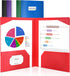 Sooez 6 Pack Heavy Duty Plastic Folders with Pockets, 2 Pockets Folder, Classic Colors for Back to School