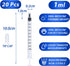 20 Pack 1ml Syringe with Cap for Liquid, 1cc Plastic Small Syringes with Cover, Non-Sterile, No Needle
