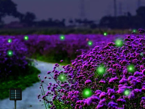 Wskvlcg Solar Powered Firefly Lights, 9 LED Automated Pulsating String Chasing Firefly Lights