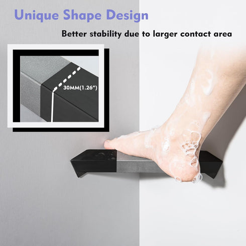 LIWEIKE Shower Foot Rest for Shaving Legs Non-Slip Scrub Corner Shower Footrest Bar Sturdy Stainless Steel Bathroom