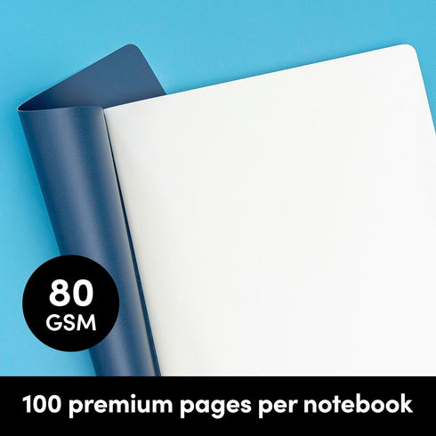 PAPERAGE Soft Cover Blank Journal Notebook, 2 Pack, Black, 100 Pages, 7.5 inches x 9.5 inches for Sketching