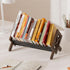 Desktop Bookshelf Organizer, Wood Office Tabletop Book Storage Rack, Tilting Bookcase for Books/CDs/Magazine Display