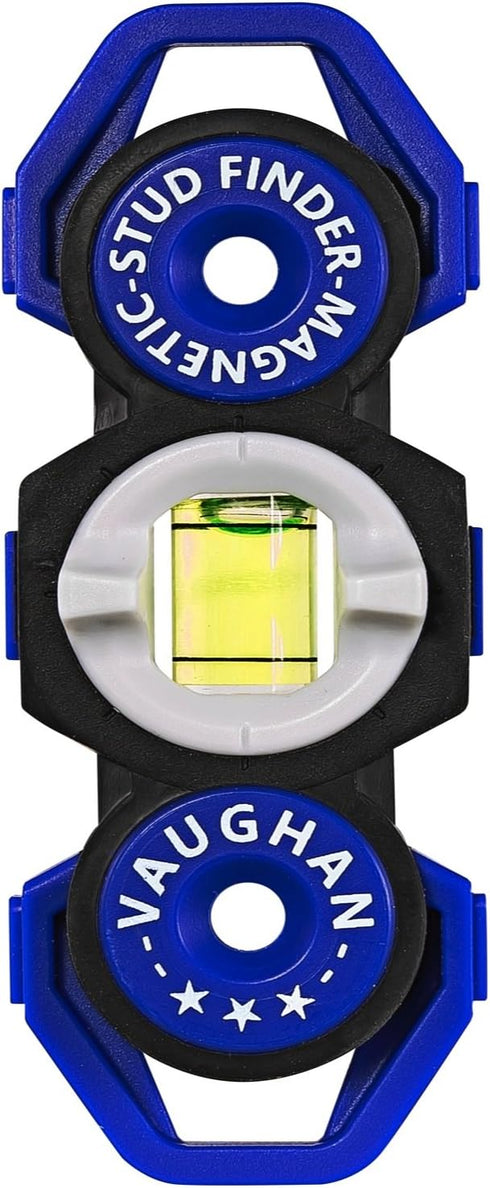 Vaughan Magnetic Stud Finder Leveler - Locate Screws, Nails, Metal Studs with Magnet, Blue - 050044