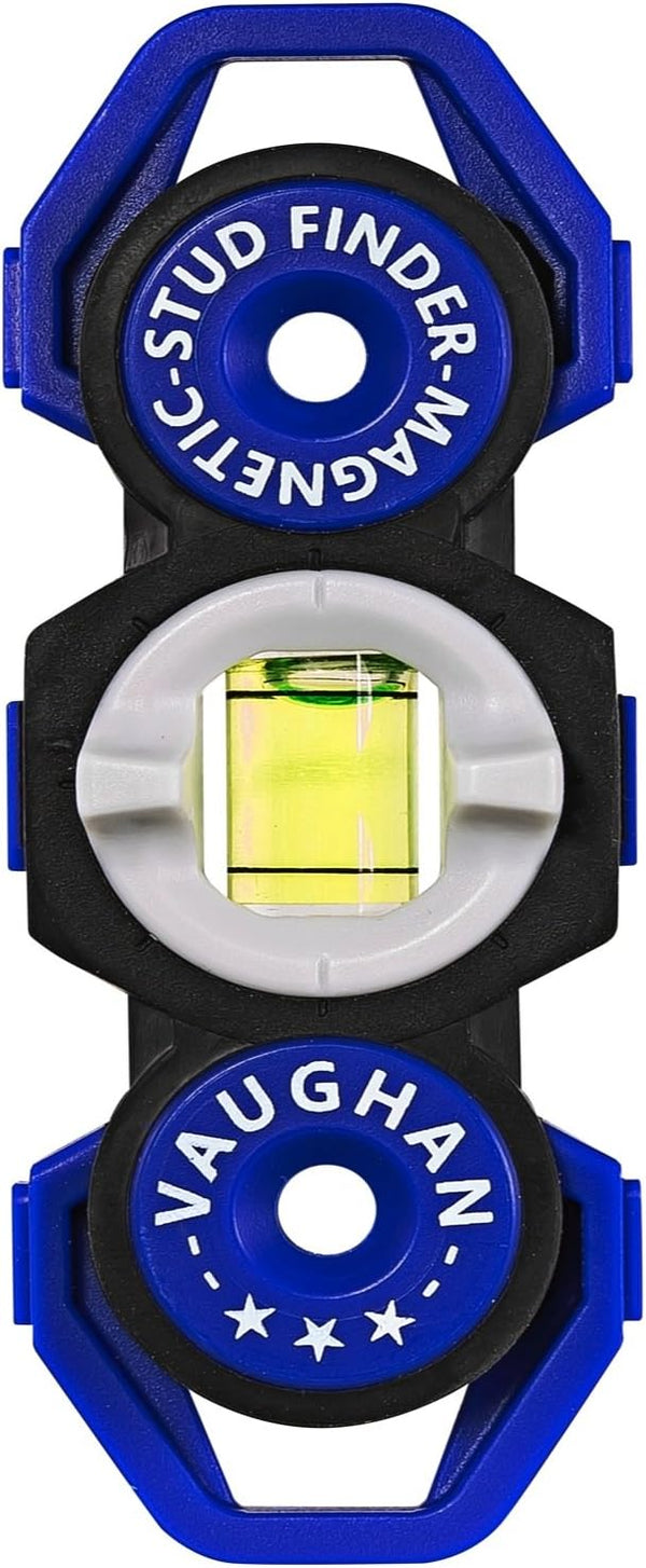 Vaughan Magnetic Stud Finder Leveler - Locate Screws, Nails, Metal Studs with Magnet, Blue - 050044