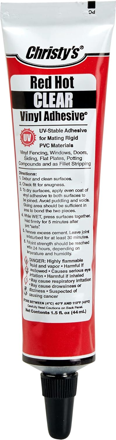 Christy's Red Hot Vinyl Adhesive, Clear, 1.5 oz Tube