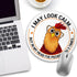 lebrocoli 8.6 8.6 inch Funny Chicken Mouse Pad, Small Round Rooster Mouse Pads for Desk, Mini Travel Mousepad for Work