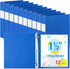 Henoyso 12 Pcs 1.5 Inch Plastic 3 Ring Binders, Flexible Binders for 8.5 x 11 Inch Paper (Blue)
