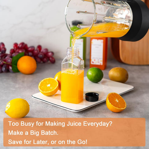 BOOMIBOO Juice Bottles with Caps, 15Pcs 12oz Clear Reusable Water Bottles for Juicing, Smoothie Containers