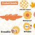 Fall Bulletin Board Decorations Set, Groovy Autumn Classroom Decor with Motivational Leaves Cutouts