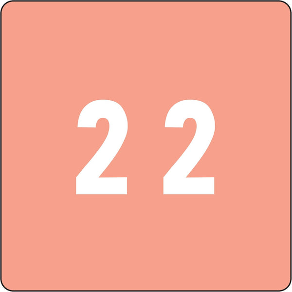 Smead DCC Color-Coded Numeric Label, 2, Pink, 250 Labels per Roll (67422)