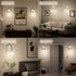 E26 BUTHY Brushed Nickel Wall Light: LED Wall Sconces Indoor, Modern Sconces Wall Lighting with Base and Clear Glass