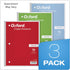 Oxford 1-Subject Notebooks, 8 x 10-1/2 Inch, Wide Rule, 70 Sheets, 3 Pack, Red, Blue, Green
