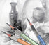 Pencil Extenders, Adjustable Dual Head Pencil Lengthener with Electric Eraser, 6 Pcs for Colored Pencils