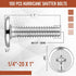 Blulu 100Pcs 1/4"-20 304 Doors(1/4"-20 1) Hurricane Shutter Bolts, Sidewalk Screws Bolts Truss Head Shutter Screws