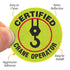 SmartSign Certified Crane Operator Hard Hat Labels, Pack of 5, Retro-Reflective, 2" Circle