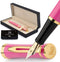 Wordsworth & Black Fountain Pen Set, Medium Nib, Includes 24 Ink Cartridges, Gift Case, Hot Pink
