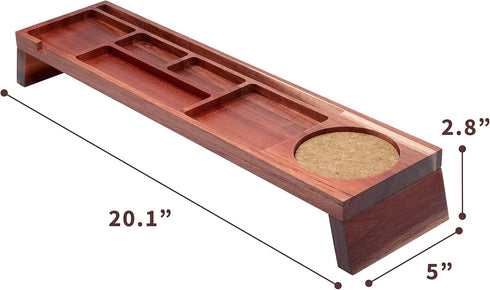 Natural Wood Desk Organizer, Multi-Compartment Wooden Organizers for Home, Office, Cubicle Accessories, Pencil Storage