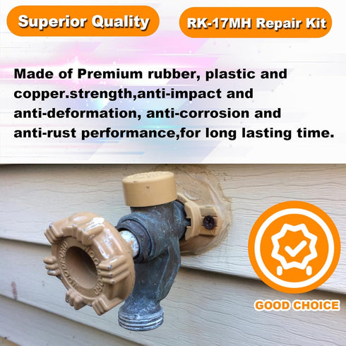 RK-17MH Repair Kit for Wall Hydrant, Metal Handle Repair Kit for Woodford Model 17 Outdoor Faucet (12 Pcs)