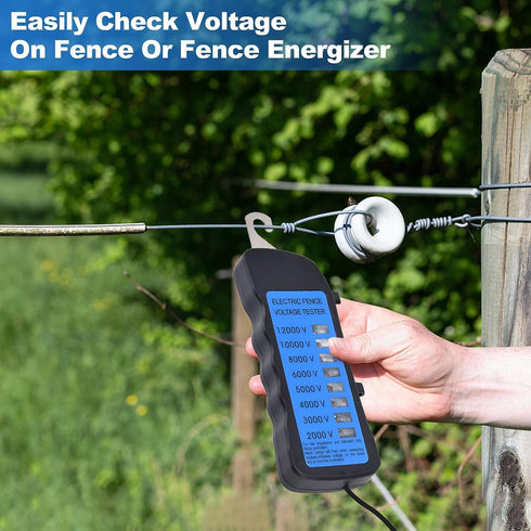 GOTOTOP 12KV Electric Fence Tester, Neon Fence Voltage Tester, 2000 to 12000V with 8 Neon Indicator Lights