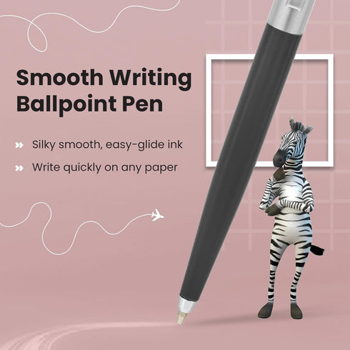 Zebra Pen 901 Grey Retractable Ballpoint Pen, Premium Barrel, Medium Point 1.0mm, Black Ink, 1-Pack
