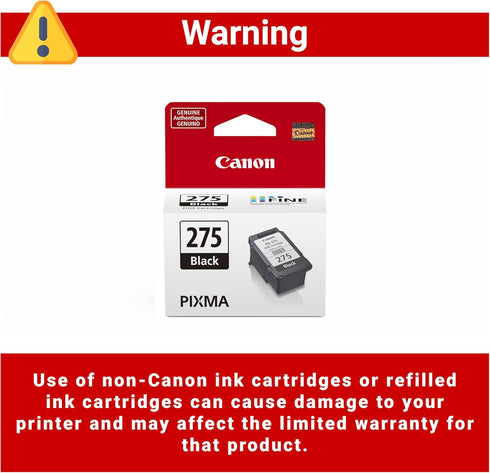 Canon PG-275 TS3520/3522, TR4720/4722, TS3720/3722 Genuine Black Ink Cartridge, Compatible