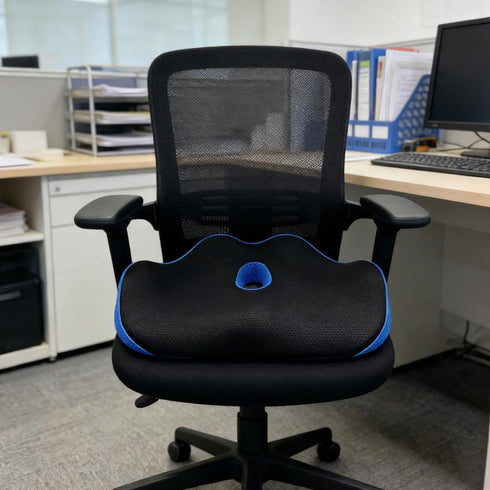 yeeplant 18 20.8 Oz Memory Foam Orthopedic Seat Cushion for Office Chair, Black in Ergonomic Cushion, W-Shaped Hollow