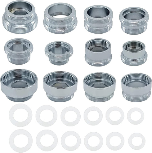 12 Pieces Faucet Adapter Kit, Kitchen Aerator Adapter Male To Female, Various Sizes Water Hose Adapter