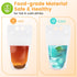 SWHOMIE 100 17oz PCS Drink Pouches with Straws Individually-Wrapped, Reusable Juice Pouches, Party Drink Containers