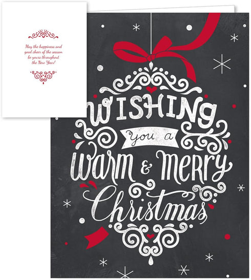 Celebrate the Season Christmas Card Assortment Pack - 25 Greeting Cards Set with 5 Holiday Designs and White Envelopes