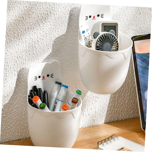 SHINEOFI 2pcs Household Office Storage Holder Wall-mounted Multi-functional Lightweight Sundries Organizer for Desk