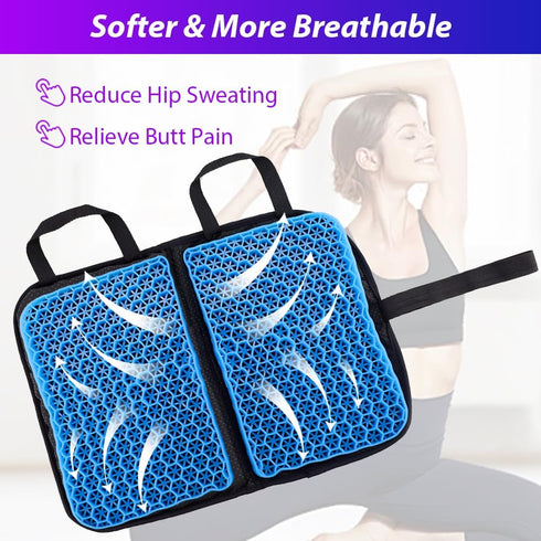 Gel Seat Cushion, Portable Car Seat Cushion for Pressure Relief, Thick Travel Cushions for Office Chair, Car, Kayak