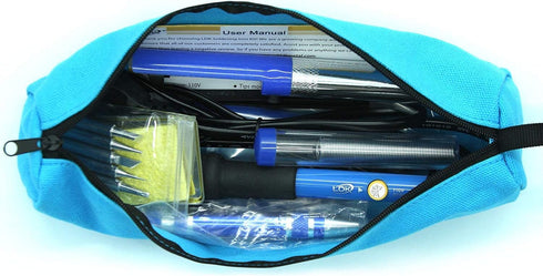 LDK Electric Soldering Iron Kit, 60W Adjustable Temperature with 5 Tips, Desoldering Pump, Carry Bag