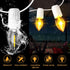 LED Canopy and Umbrellas Lights, 23 Ft LED Outdoor String Lights with Shatterproof Plastic 8LED C7 E-12 Light Bulbs, Waterproof, C Battery Powered, Super Bright to Display at Night Outdoors by Eliteemo