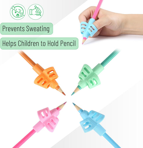 4 Pack 4 Mr. Pen- Pencil Grips for Kids Handwriting, with Clips, Pencil Grips
