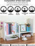 PAG Adjustable Desktop Shelf Wood Small Bookshelf Desk Supplies Organizers and Accessories Storage Display Rack Office