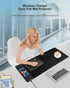 Mouse Pad with Wireless Charging, Black Long Desk Mat, Large Gaming Mouse Pad with Non-Slip Rubber Base