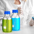 Irenare 8 Pieces Media Storage Bottles, 1000 ml Borosilicate Glass, Round Graduated with Blue GL45 Screw Cap