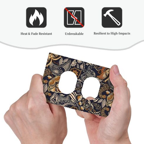 1 Outlet Covers Paisley Pattern Flower Cashew Flower Plant Gang Duplex Electrical Receptacle Faceplate Light Switch