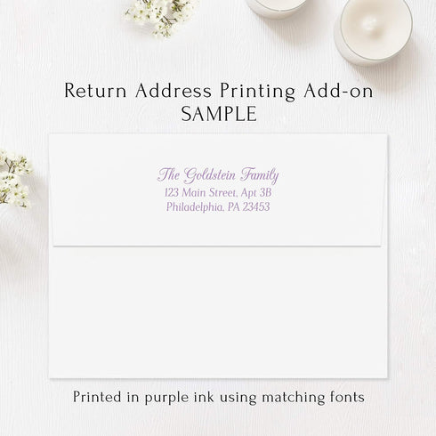 5.5x4.25 Purple Flowers Sympathy Thank You Cards, Funeral Thank You Cards, Bereavement Notes with Envelopes, Flat