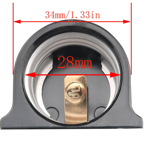 CHENJIN E26 Dual Lamp Socket with 1/8 Bracket Electric Wood Double Fork Lamp Holder for Chandeliers, Black