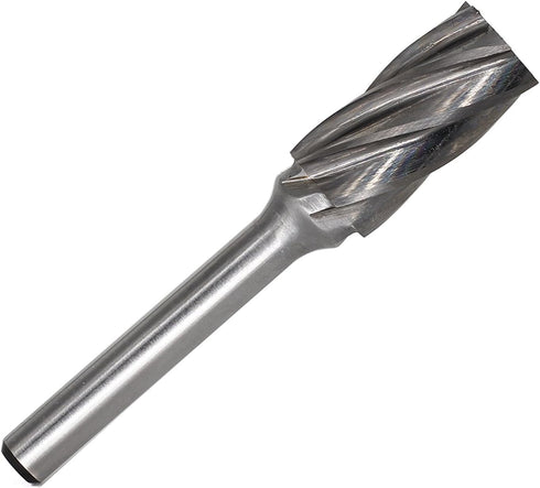SA5-NF Aluminum Cut Tungsten Carbide Rotary Burr Bits, Cylindrical Shape, 1/4 inch Shank, 1/2 inch Head Diameter, Pack