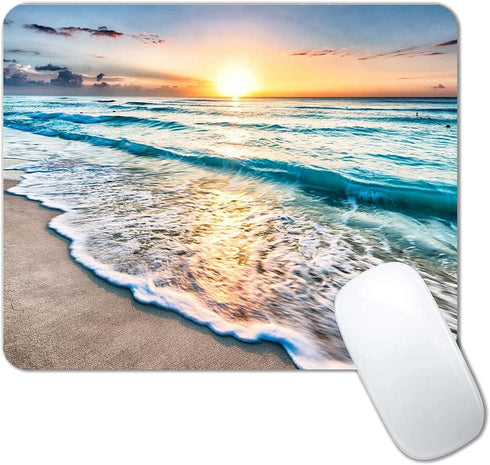 CANFLASHION Beach Sunset Mouse Pad,Cute Mouse pad,Custom Small Mouse Pads with Designs,Portable Office