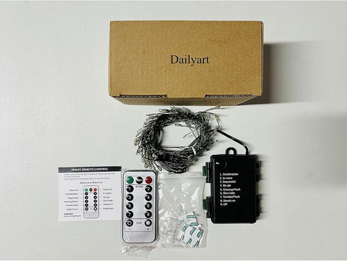 6feet 120 Dailyart LED Starry Lights, Battery Operated Waterproof Dark Green Copper Wire Fairy Light String Light